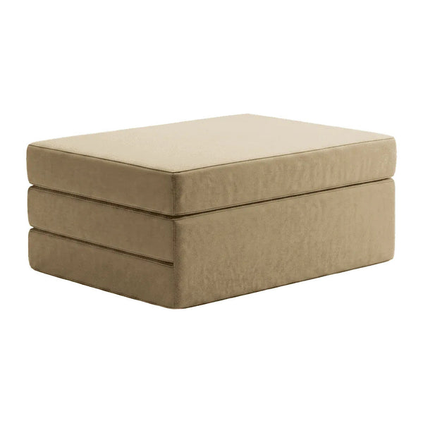 Foldemadras på mål i velour - Sand - S6002