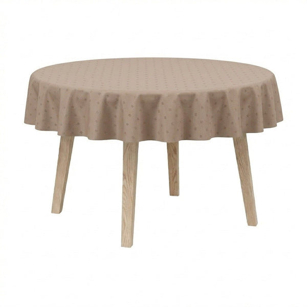 Rund dug i egyptisk damask - Nutmeg brown - D1052'