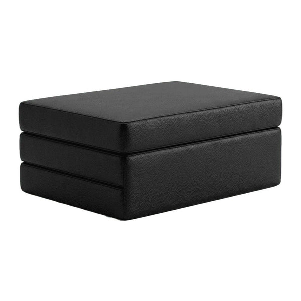 Foldemadras på mål i kunstlæder - Black - S3107