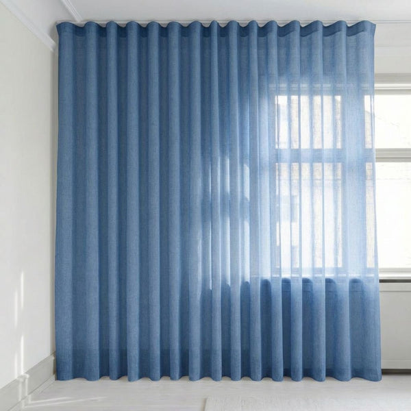 Transparent gardin på mål – Suula - Steel Blue - C1511